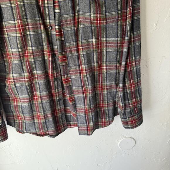 LL Bean Shirt Mens Small Plaid Flannel Button Down Slightly Fitted Cabin Outdoor - Picture 3 of 7